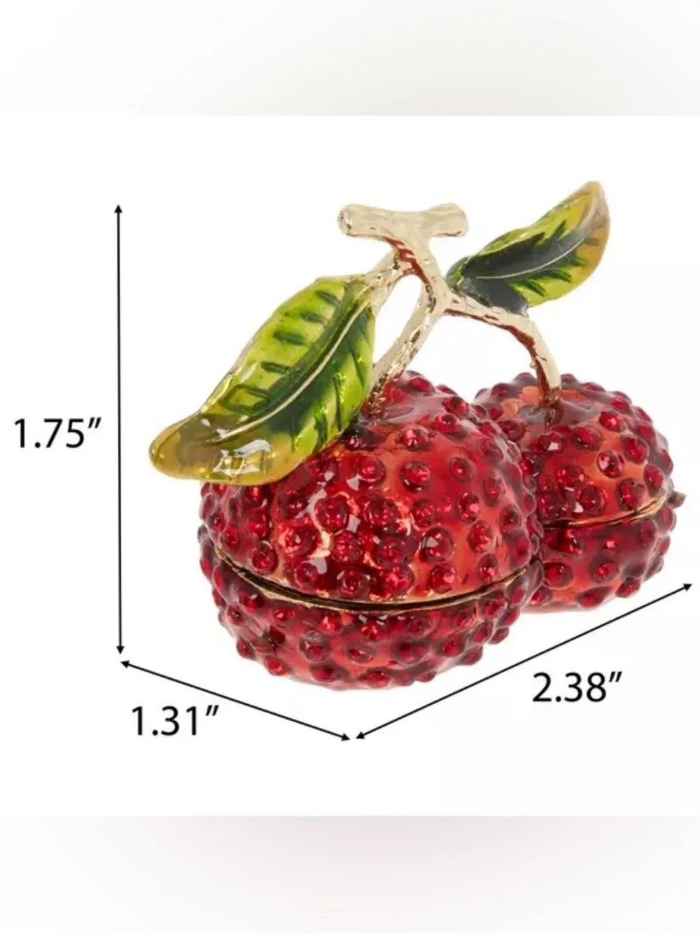 Rhinestone Cherries Jewelry Box